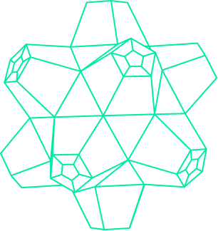 Green wireframe star polyhedron decoration