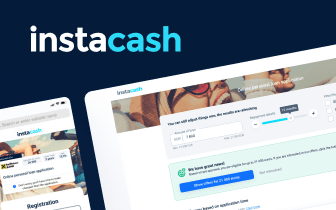 Instacash website on desktop