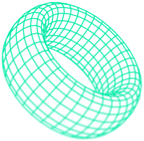 Green wireframe torus decoration