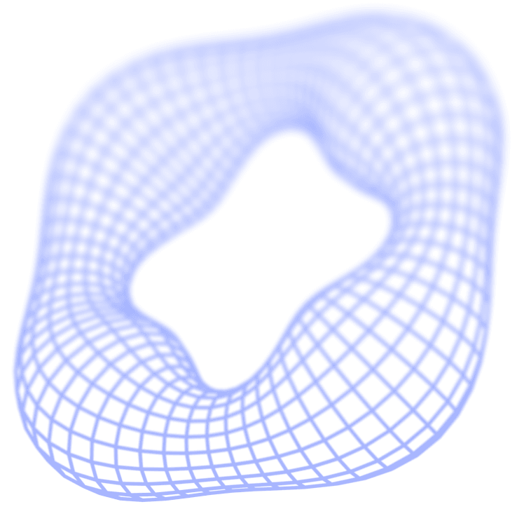 Indigo wireframe rounded ring decoration