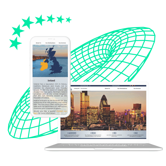 EuroWelcome legacy booking website shown on a laptop and mobile phone